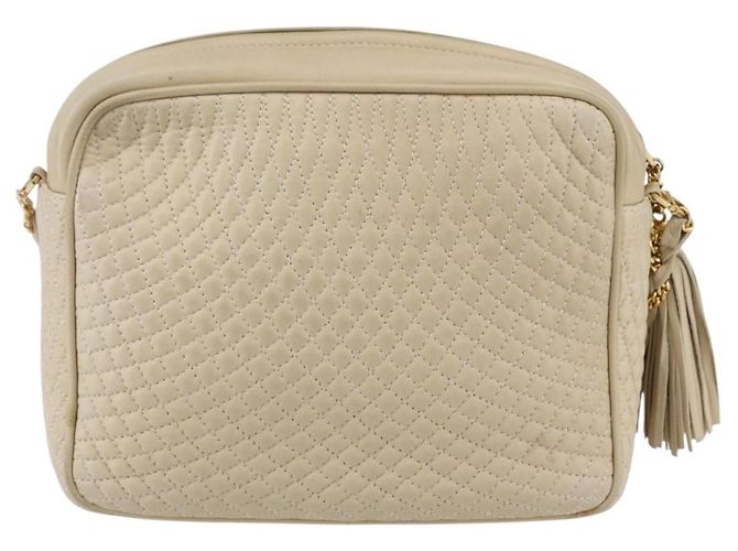 Bally Vintage Schultertasche aus gestepptem Leder Roh - Ansicht 2