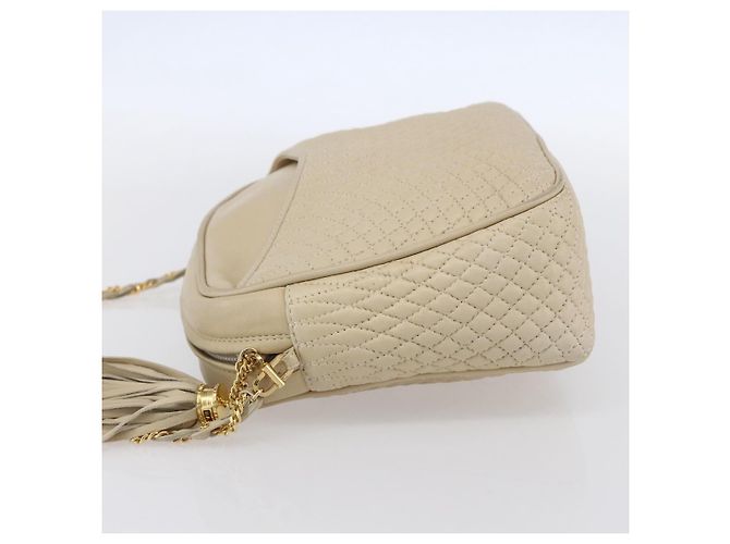 Bally Vintage Schultertasche aus gestepptem Leder Roh - Ansicht 3