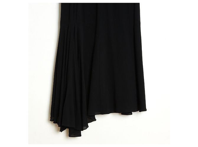 Chanel circa 1992 Gonna Lunga FR38 Maxi Nera in Lana Gipsy UK10 US6 - vista 2