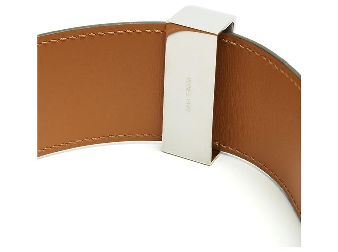 Hermès 2011 T80 Kleinblaue Leder Collier de Chien 50 Gürtel 32in Hermes Silber - Ansicht 5