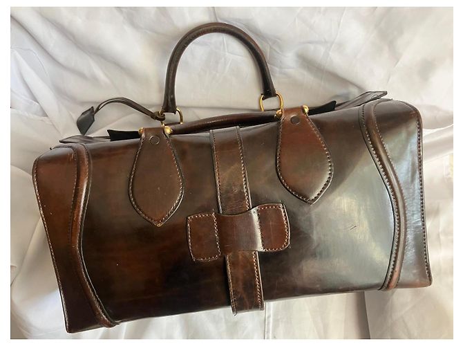 Borsa da viaggio Céline in pelle marrone chiaro - vista 2