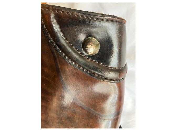 Borsa da viaggio Céline in pelle marrone chiaro - vista 4