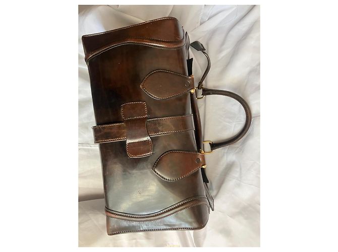 Borsa da viaggio Céline in pelle marrone chiaro - vista 9
