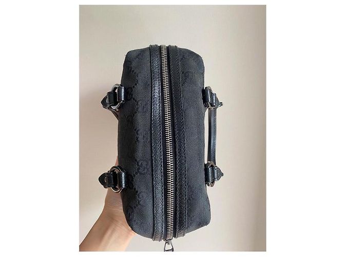 Borsa Gucci Mini Boston Nera in Tela GG Nero - vista 2