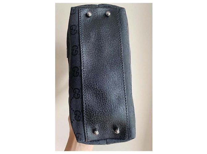 Borsa Gucci Mini Boston Nera in Tela GG Nero - vista 4