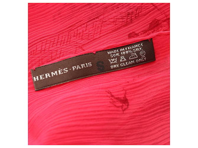 Foulard in seta rosa Hermès - vista 2
