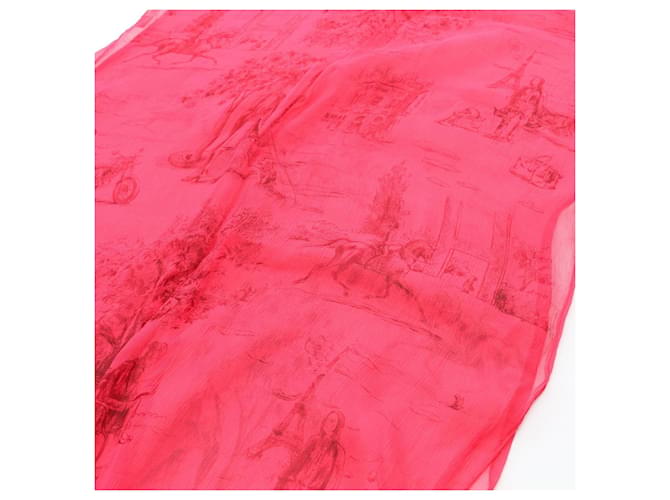 Foulard in seta rosa Hermès - vista 3