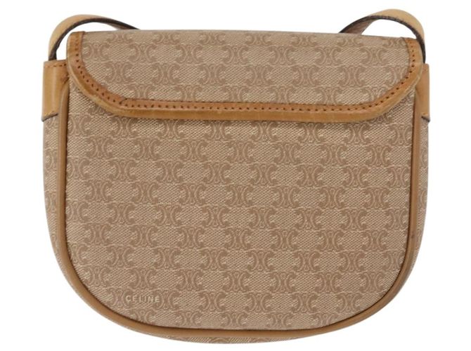 Céline Celine Vintage Macadam Schultertasche aus Canvas und Leder Beige - Ansicht 2