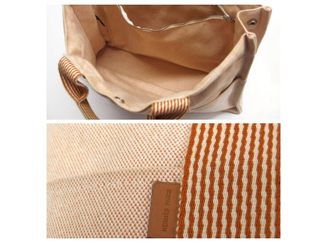 Borsa Fourre Tout MM di Hermès in Arancione e Bianco - vista 5