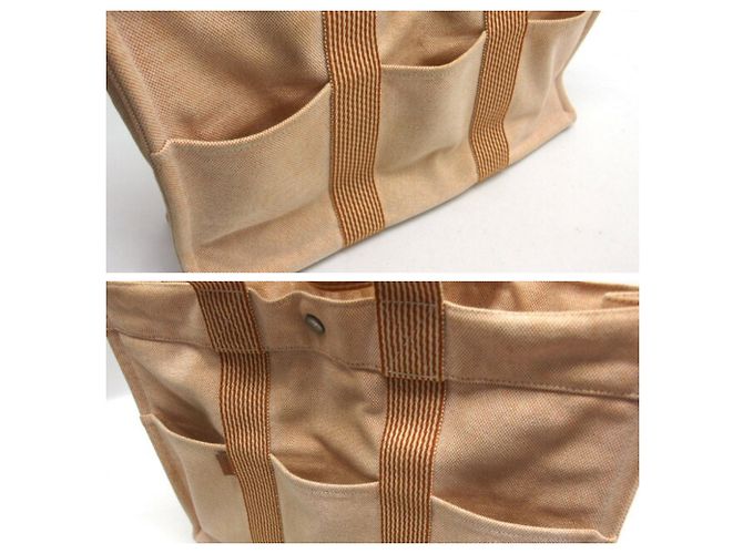 Borsa Fourre Tout MM di Hermès in Arancione e Bianco - vista 6