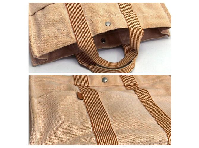 Borsa Fourre Tout MM di Hermès in Arancione e Bianco - vista 8