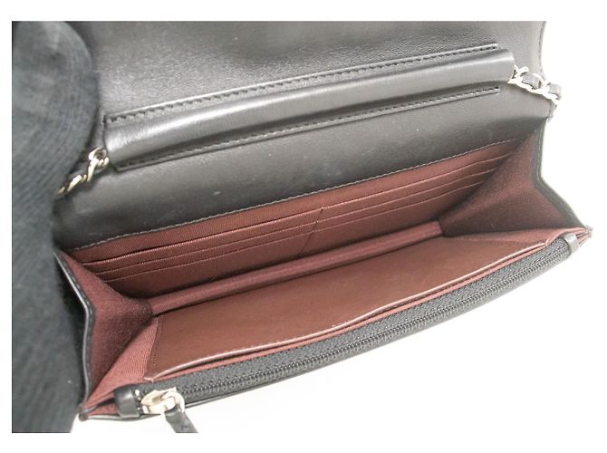 Wallet On Chain CHANEL Borsa a Catena Classica Nera WOC in Pelle di Agnello Nero - vista 10