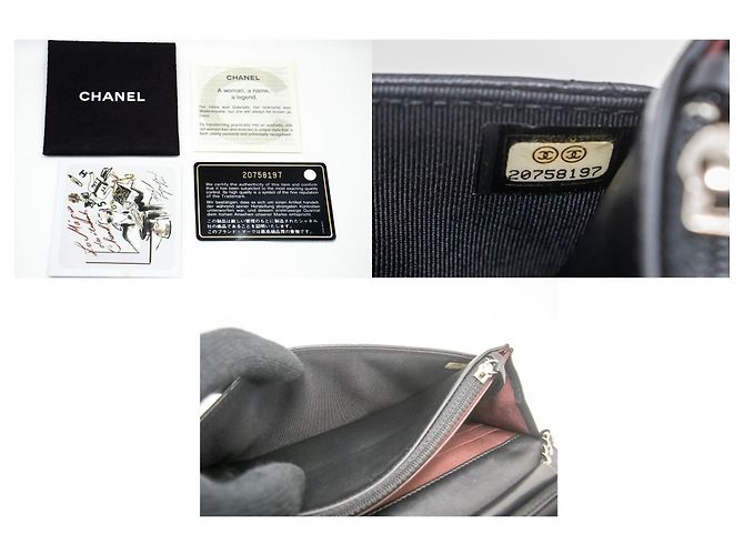 Wallet On Chain CHANEL Borsa a Catena Classica Nera WOC in Pelle di Agnello Nero - vista 9