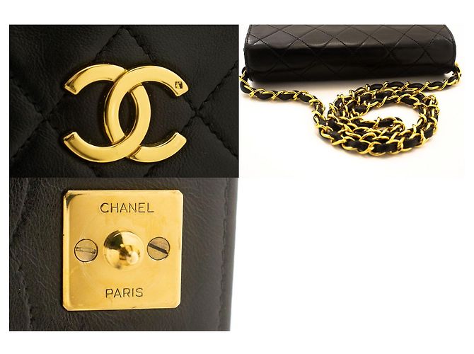 CHANEL Piccola Borsa a Spalla con Catena in Pelle Trapuntata Nera Nero - vista 7