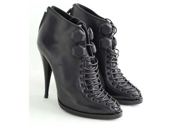 Givenchy Stivali in pelle nera con lacci Nero - vista 3