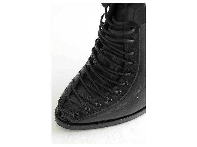 Givenchy Stivali in pelle nera con lacci Nero - vista 4
