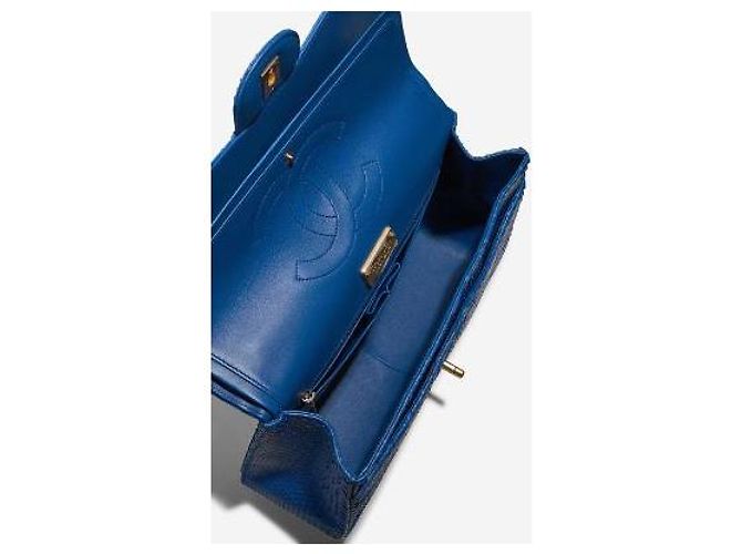 Borsa CHANEL Timeless/Classique in Pelle Esotica Blu - 102993 - vista 6