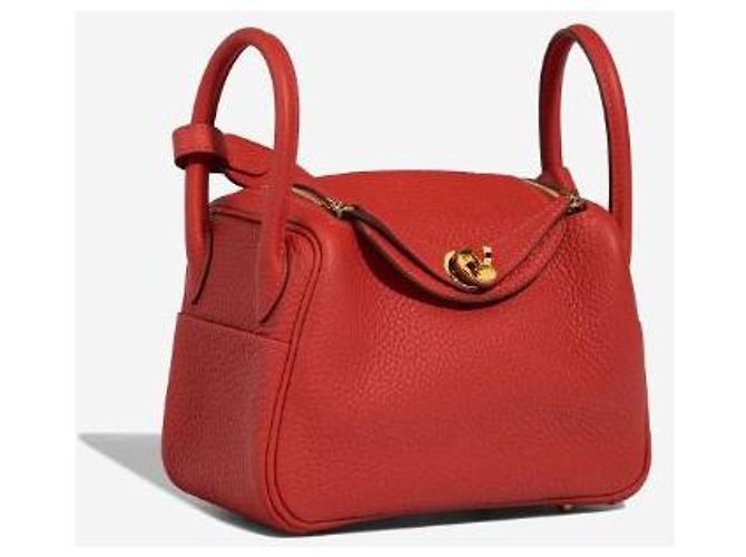 Hermès Borsa HERMES Lindy in Pelle Rossa - 102995 Rosso - vista 3