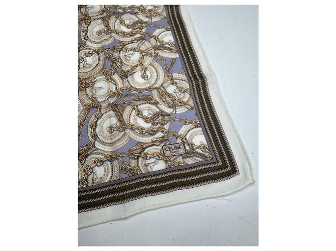 Céline Bufanda barroca Celine Paris vintage marrón Castaño - vista 2