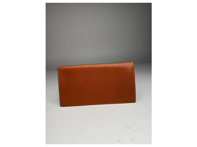Vintage Gucci 70er Leder Kartenhalter / ID-Case braun Orange - Ansicht 2