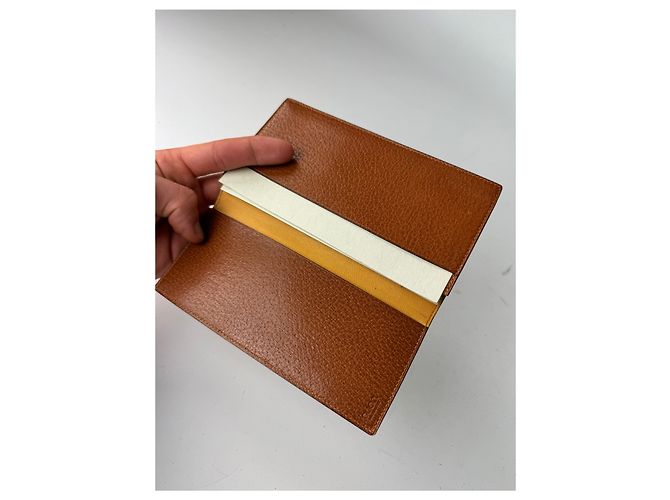 Vintage Gucci 70er Leder Kartenhalter / ID-Case braun Orange - Ansicht 4
