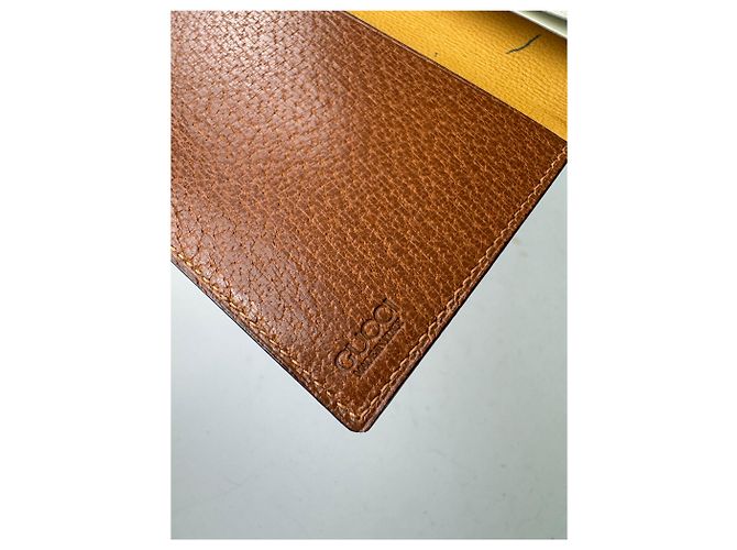 Vintage Gucci 70er Leder Kartenhalter / ID-Case braun Orange - Ansicht 5