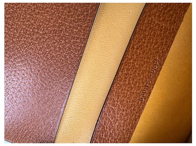 Vintage Gucci 70er Leder Kartenhalter / ID-Case braun Orange - Ansicht 6