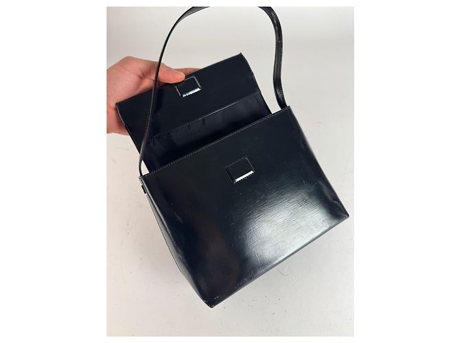 Vintage Givenchy Handtasche aus lackiertem Leder schwarz - Ansicht 5