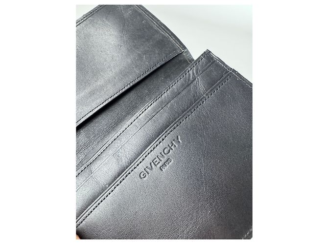 Vintage Givenchy Flapable Leather Card Holder Black - view 5