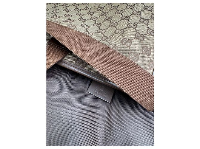 Vintage Gucci Monogram Handtasche Beige Braun - Ansicht 4