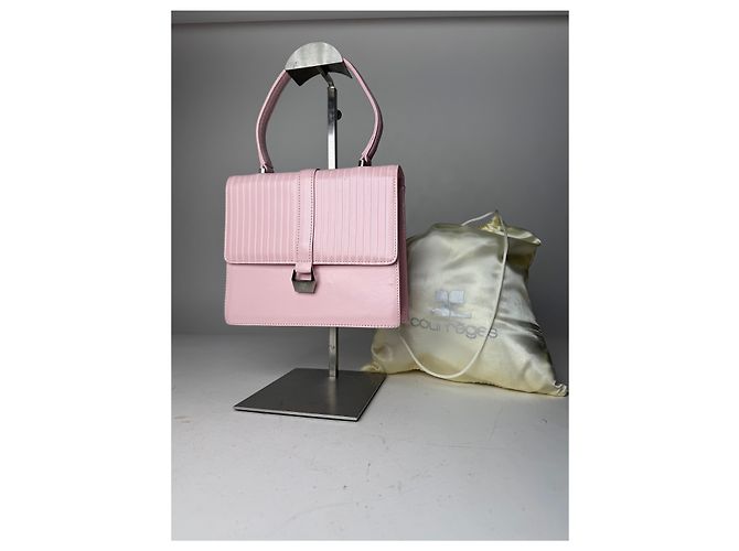 Vintage Courreges Lederhandtasche Rosa Pink - Ansicht 12