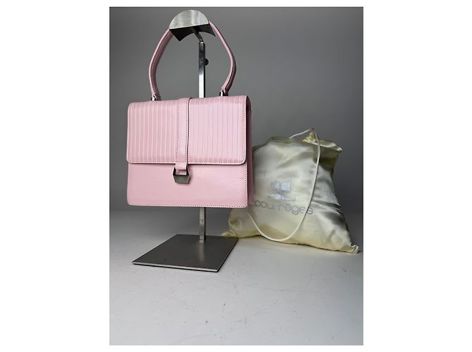 Vintage Courreges Lederhandtasche Rosa Pink - Ansicht 2