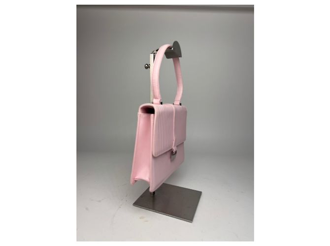 Vintage Courreges Lederhandtasche Rosa Pink - Ansicht 5