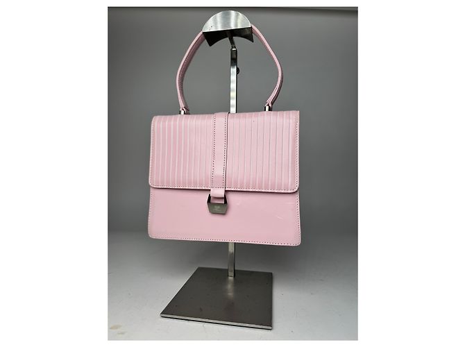 Vintage Courreges Lederhandtasche Rosa Pink - Ansicht 8