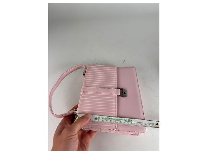 Vintage Courreges Lederhandtasche Rosa Pink - Ansicht 9