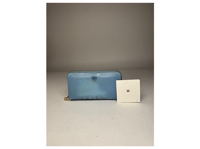 Vintage Loewe Madrid Leather Wallet Blue - view 10