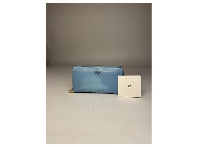 Vintage Loewe Madrid Leather Wallet Blue - view 3