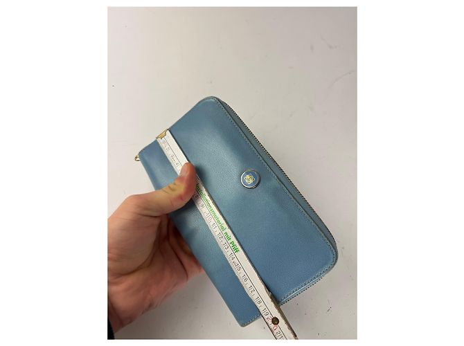 Vintage Loewe Madrid Leather Wallet Blue - view 8