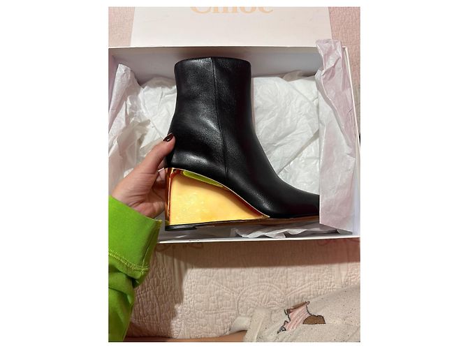 Stivaletti Chloé in pelle nera Nero - vista 5
