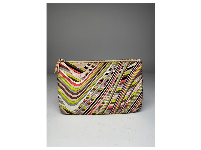 Vintage Emilio Pucci Mehrfarbige Leder-Clutch Mehrfarben - Ansicht 2