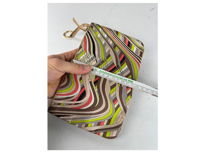 Vintage Emilio Pucci Mehrfarbige Leder-Clutch Mehrfarben - Ansicht 6