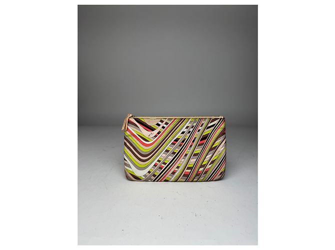 Vintage Emilio Pucci Mehrfarbige Leder-Clutch Mehrfarben - Ansicht 7