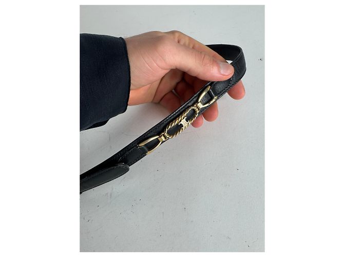 Céline Vintage Celine Paris Leder Gürtel Schwarz - Ansicht 3