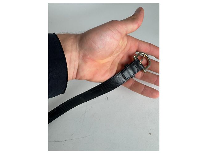 Céline Vintage Celine Paris Leder Gürtel Schwarz - Ansicht 8