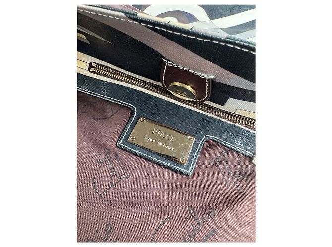 Vintage Emilio Pucci abstrakte Tasche grau braun Mehrfarben - Ansicht 4