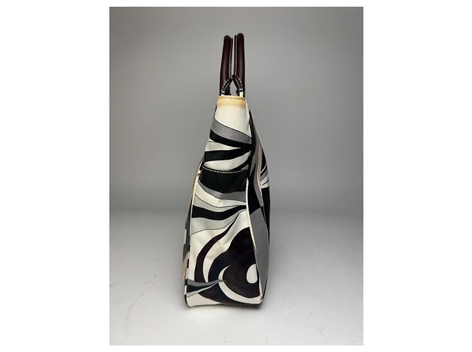 Vintage Emilio Pucci abstrakte Tasche grau braun Mehrfarben - Ansicht 7