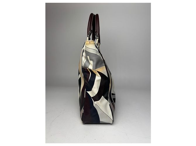 Vintage Emilio Pucci abstrakte Tasche grau braun Mehrfarben - Ansicht 9