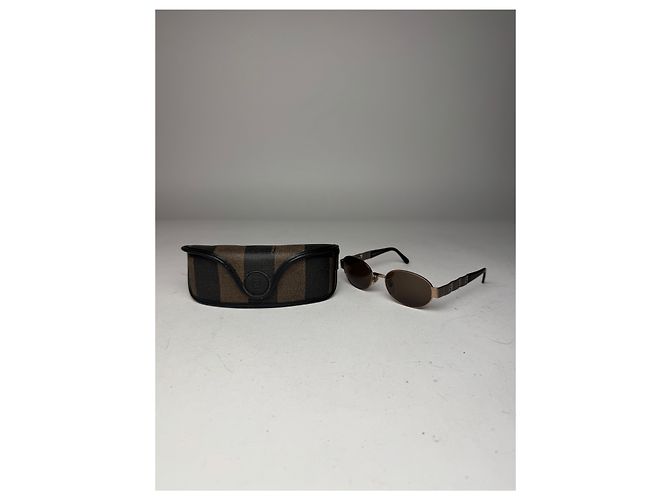 Occhiali da sole retro Fendi Roma vintage marroni Marrone - vista 12