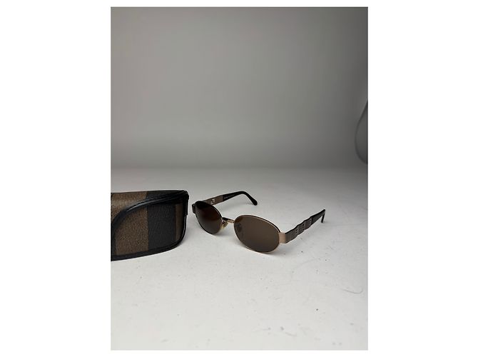 Occhiali da sole retro Fendi Roma vintage marroni Marrone - vista 8