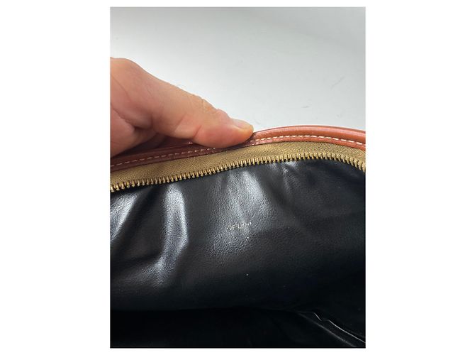 Céline Clutch in pelle vintage Celine nero e marrone - vista 4